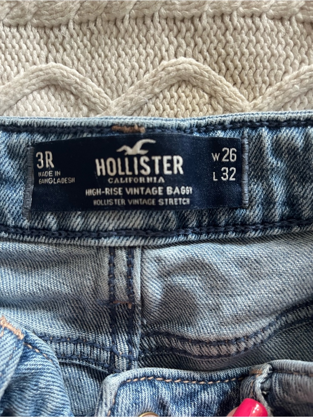 Hollister High Rise Wide-Leg Ripped Knee Jeans Juniors Size 3 - Picture 2 of 15